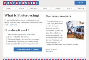 Postcrossing website